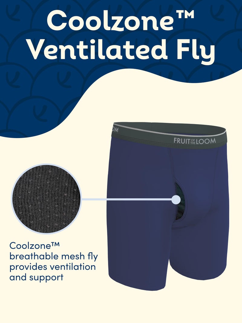 Fruit of the Loom Men's Coolzone Boxer Briefs (Assorted colors), Short Leg - 7 Pack - Black/Gray, X-Large (7SBL7AM) - Image 2